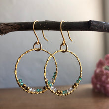 Load image into Gallery viewer, Amazonite &amp; Topaz Hoops