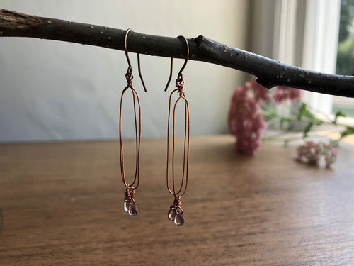 Copper & Sapphire Earrings