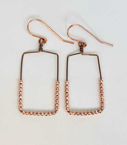 Rectangle Faceted Hoops