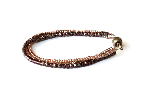 Copper and smoky quartz bracelet