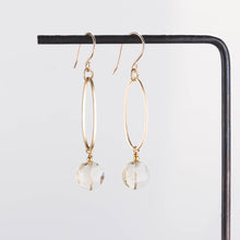Load image into Gallery viewer, Lemon Quartz Gold Oval Earrings
